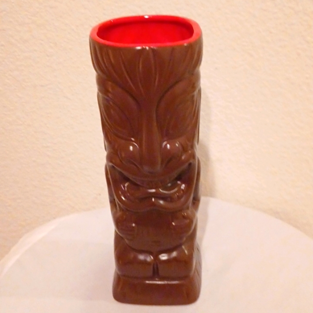 OGGI Hawaiian Tropical Tiki Ceramic brown mug
